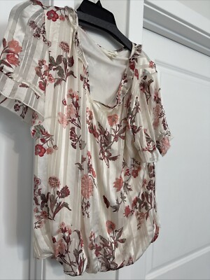 Tamara H Women s Blouse - Top- Floral- See Through- Medium- Very Elegant 