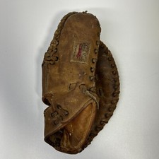 Vintage RED FOX FM1035 Baseball Glove Full Grain Nylon Stitched RHT