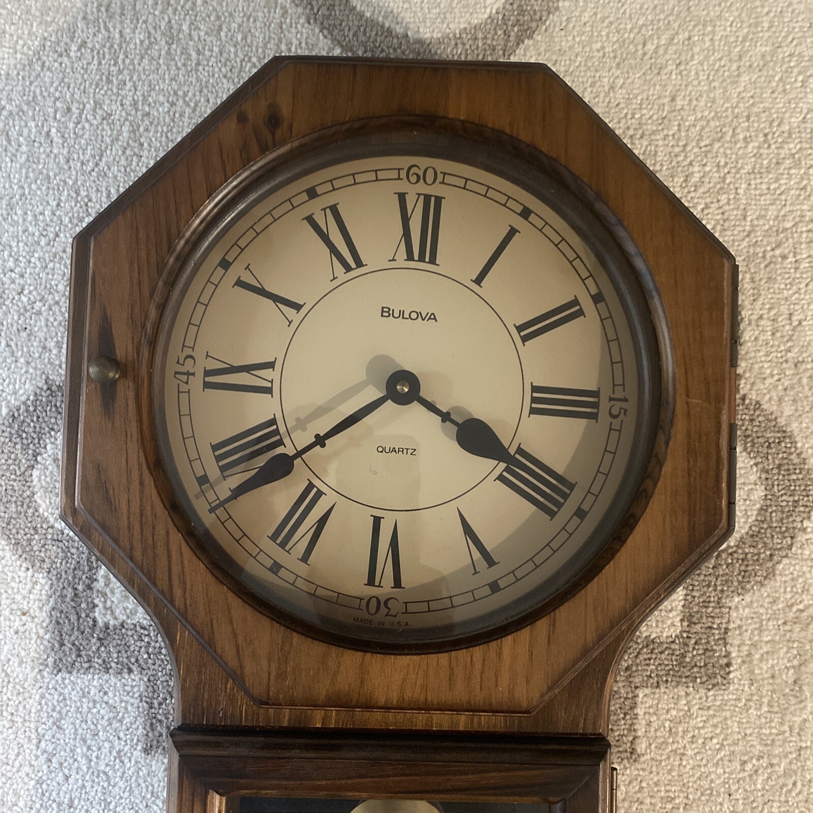 Vintage Bulova Pendulum Regulator Style Wall Clock Walnut. eBay