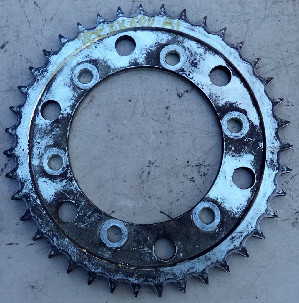 85 Ninja ZX 600 ZX600 A1 REAR SPROCKET BRAKE ROTOR & HARDWARE