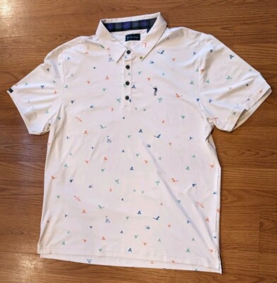 William Murray Golf Men's Polo Shirt Collage White For the Birds - XL