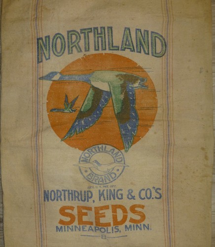 Vintage Cloth Northland Seeds Northrup King & Co's A Bemis Seamless Grain Sack