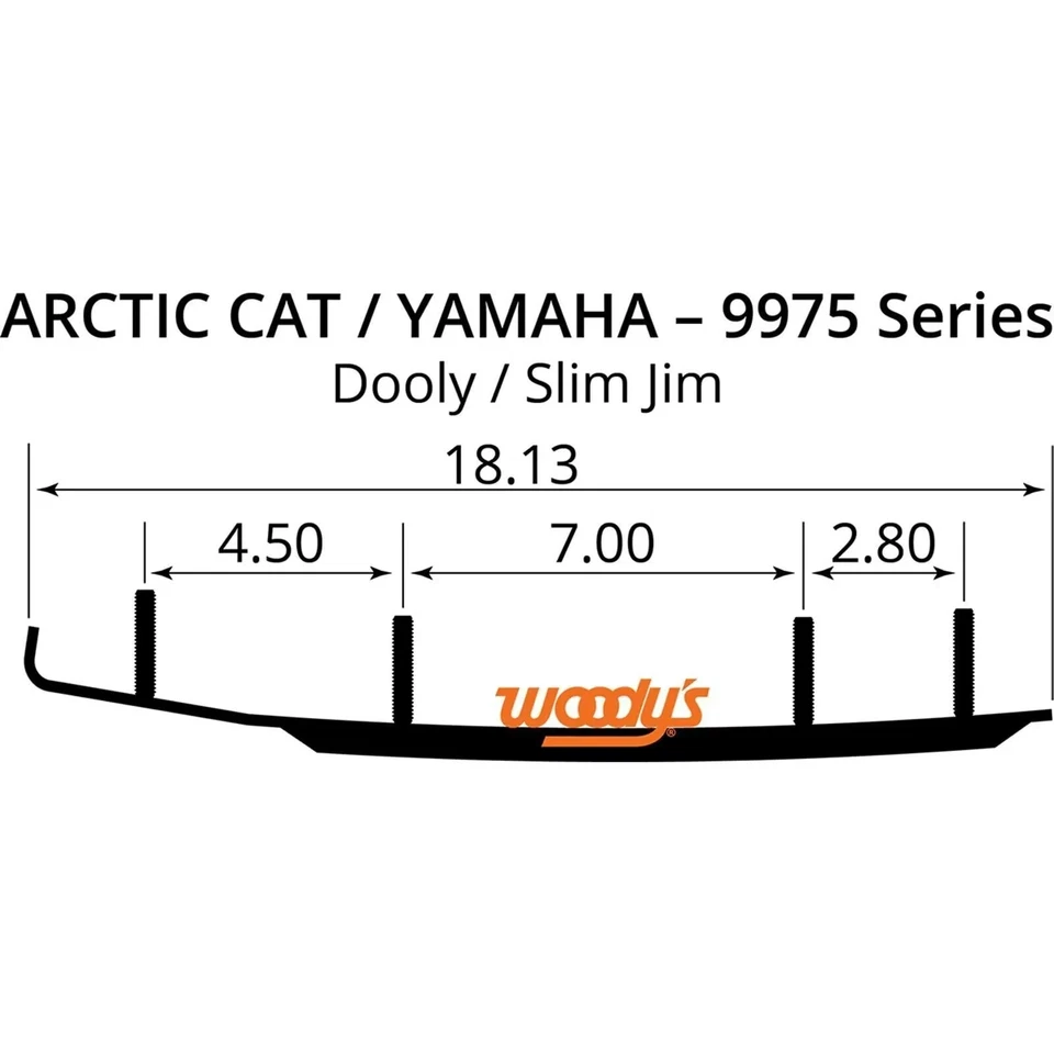 PACK 2 - Woodys 6" Slim Jim Dooly Runners Carbide Arctic Cat/Yamaha - SA6-9975 Foto 2 de 4