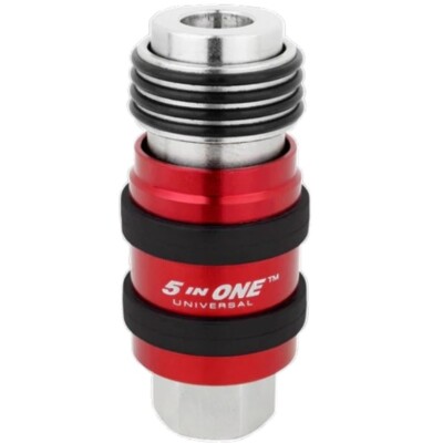 MILTON 1750BK SAFETY EXHAUST COUPLER, 1/4'' RED BODY, 1/4'' FNPT PUSH TYPE