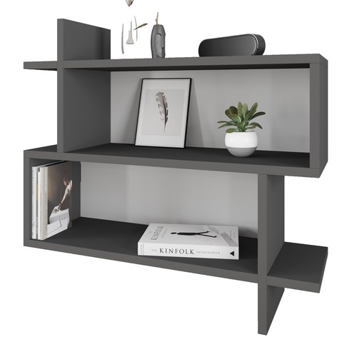 RICHER HOUSE 3-Pack Small Floating Shelves – L-Shaped Plastic, 2 Installation Types (4x3x3.3")
