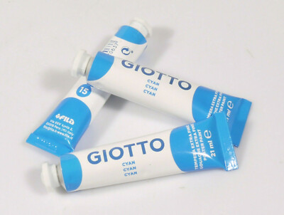 PRL) GIOTTO TEMPERA GOUACHE EXTRA FINE POSTER COLOR 15 CYAN 21 ml LOT 3 PCS.
