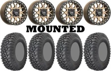 Kit 4 GBC Parallax Tires 33x10-15 on KMC KS235 Grenade Beadlock Bronze 550