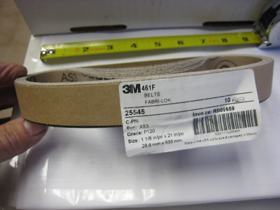 3M 461F BELTS FABRI-LOK  Grade 120  1  1/8'' X 21''     10-belts # 25545