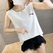 Women's Top New Sleeveless T-shirt Casual Loose Large Size Summer Base Vest