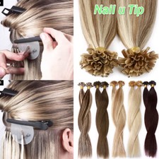 Fusion Keratin 200S Nail U Tip Human Hair Extensions Remy Thick Pre Bonds BLONDE