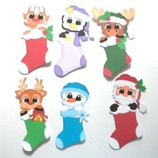 3D UPick Christmas Santa African American Animals Scrapbook Card Embellishment