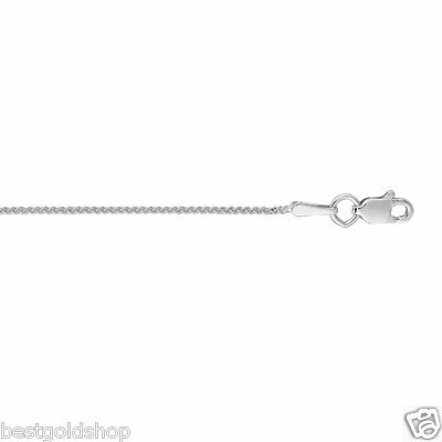 Massive runde Weizen Spiga Kette Halskette echt 10K Weißgold 1mm