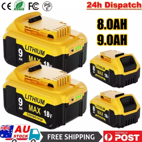 For DeWalt DCB184-XE 9Ah 5Ah 18V XR Li-Ion Cordless Slide Battery DCB182 DCB184