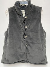 New Dylan Shasta Corduroy Sherpa Lined Vest Large Womens Gray So Soft
