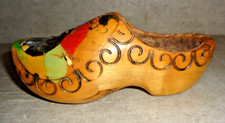Vtg. Hanging Wooden Clog Shoe Dutch Hand Carved  Painted Made in Holland 