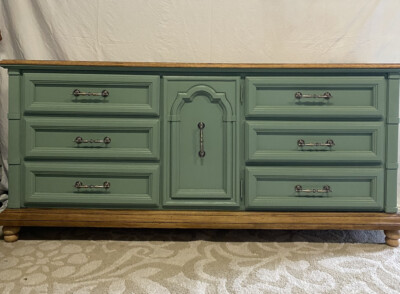Green Double Dresser - Buffet - Credenza - 9 Drawers | eBay