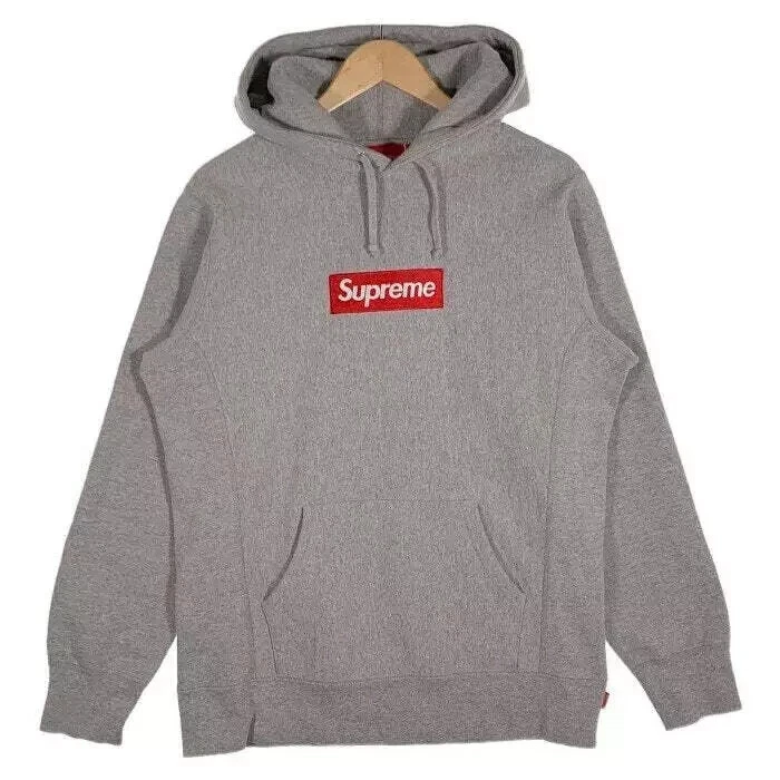 Sweat à capuche gris Supreme BOX LOGO TAILLE L
