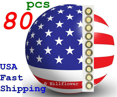 80 pcs AG1 LR60 LR621 G1 364A 164 Bulk 1.5V 0% Hg Alkaline Battery