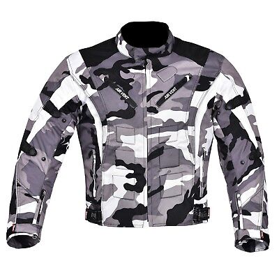 NORMAN Mens Motorcycle Motorbike Jacket Waterproof Textile with CE Armoured Camouflage 