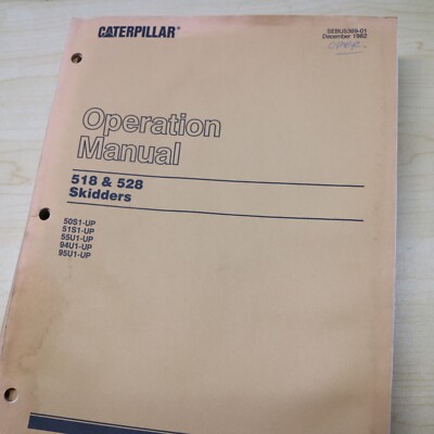 CAT Caterpillar 518 528 Grapple Skidder Owner Operation Manual operator guide 