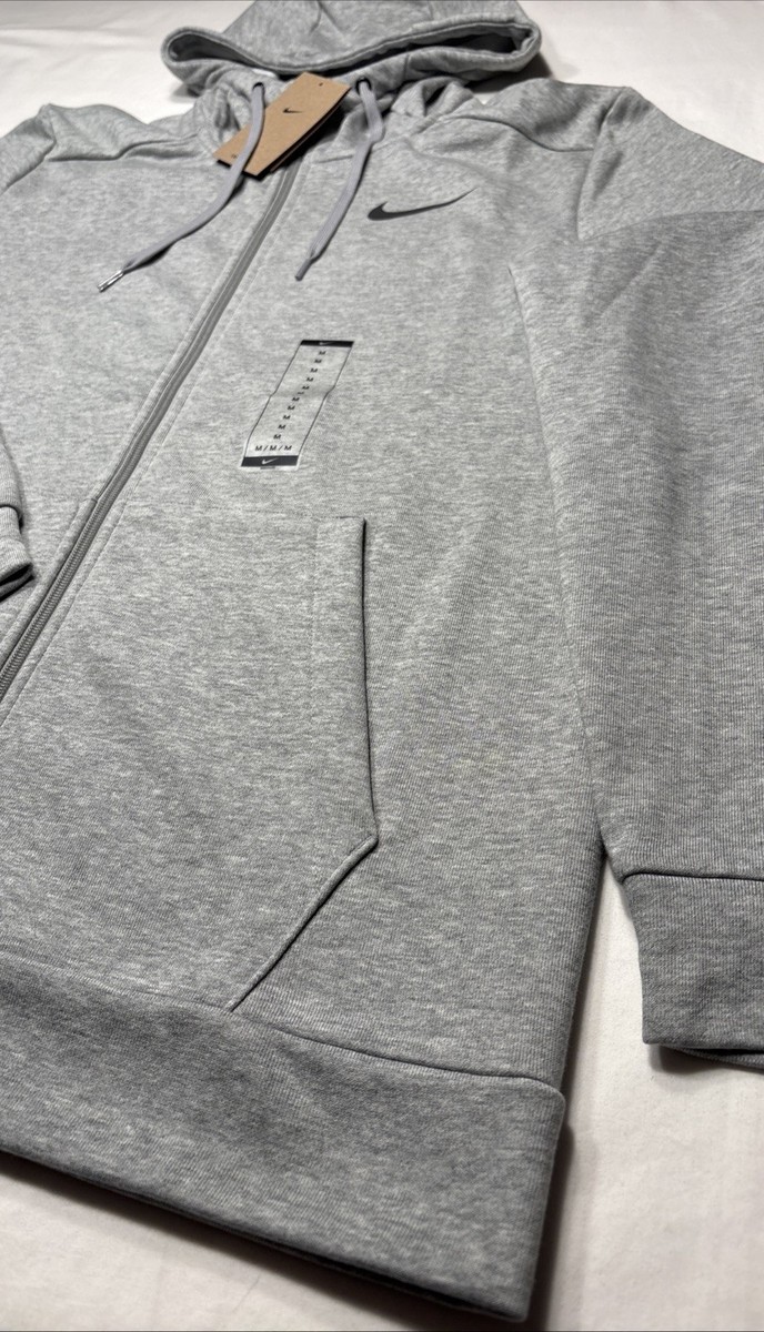 Nike Dri-FIT Full-Zip Cotton Blend Hoodie Men's Sz Large Gray