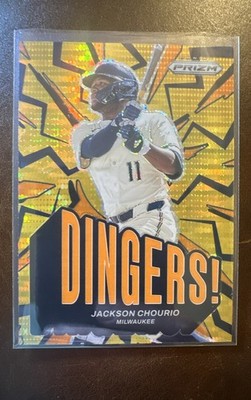 2025 Panini Prizm - Dingers! Jackson Chourio, #1 Orange Pulsar /399 Brewers 🔥🔥