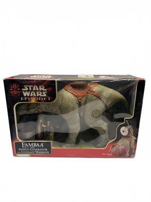 1999 Star Wars Episode I Fambaa Shield Generator & Gungan Warrior Figur Set