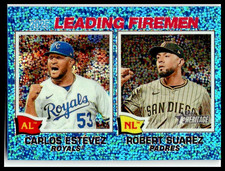 2026 Topps Heritage Carlos Estevez & Robert Suarez Leading Firemen Blue Sparkle 