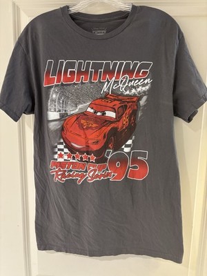 Disney Pixar Cars Lightning McQueen Piston Cup Graphic T-Shirt Charcoal Men s M 