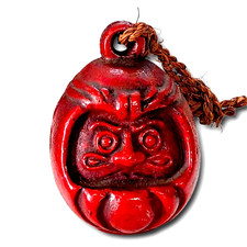 Japanese Temple Metal Bell Dorei Daruma God Shrine Lucky Fortune Ornament JP D62