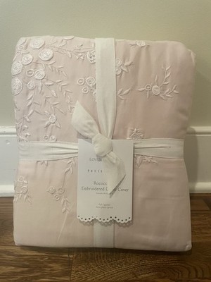 Pottery Barn Love Shack Fancy Rococo Bow Duvet Cover QUEEN / FULL Blush