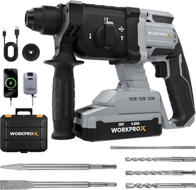 WORKPROX 20V Cordless Rotary Hammer Drill 7/8'' SDS-Plus 2.0J Hammer Drill New