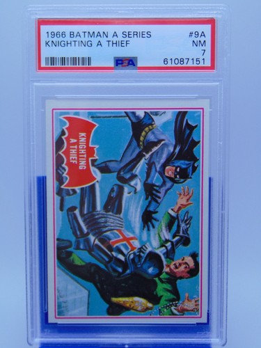 1966 Topps Batman Red Bat #9A Knighting a Thief — PSA 7