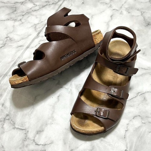 BIRKENSTOCK ATHEN Gladiator Sandals Brown Narrow Size 36 JP 23cm Genuine Leather - Picture 8 of 8