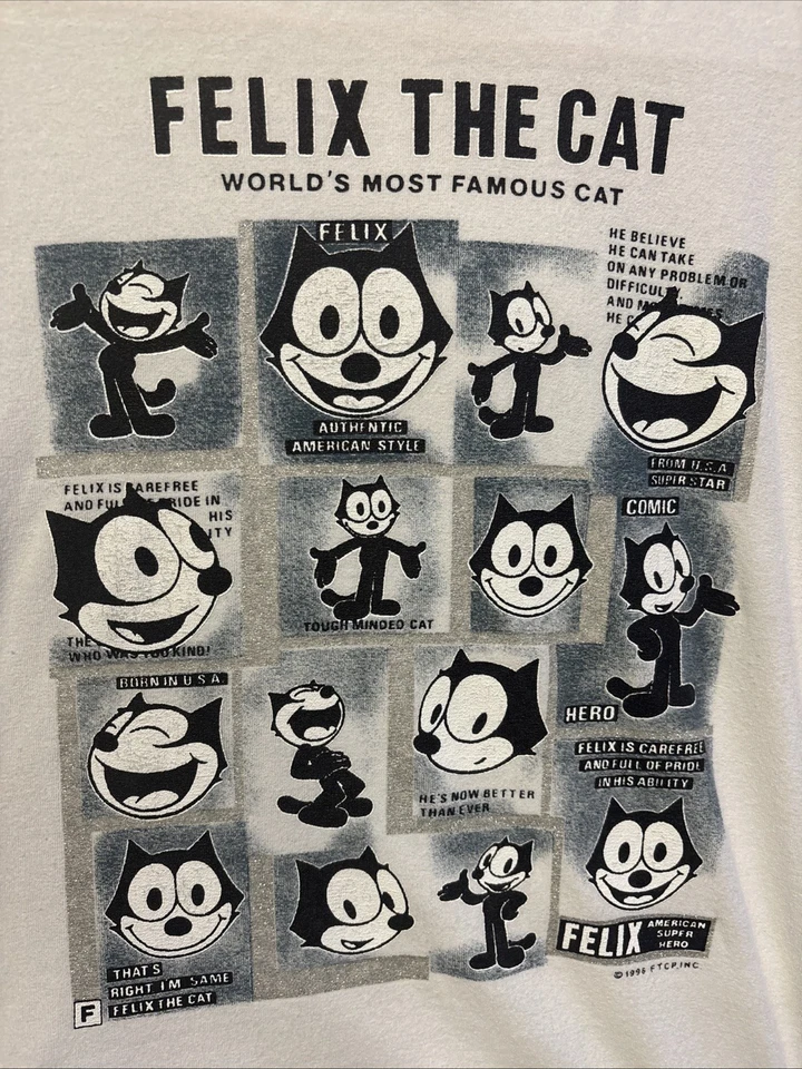 🔥Camisa vintage años 90 1996 Felix El Gato Cuadrícula Juvenil Talla 17 x 22.5 Foto 4 de 4