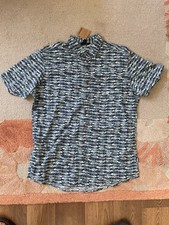 BRAND NEW Eddie Bauer TALL LONG Shirt Mens Nice Fish Pattern Print Button Up