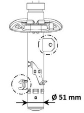 STOSSDÄMPFER VORDERACHSE LINKS FÜR PEUGEOT 2008 I (CU ) - KYB 3338005