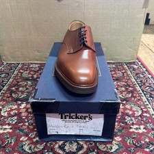 Tricker’s Men’s Marron Calf Derby Shoes VBS Lightweight Rubbber Sole UK8.5
