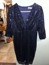 Brand New With Tags Sequin Dress Mid Lengths Dark Blue In Color