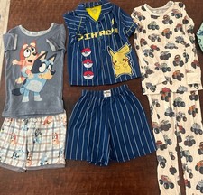 Boys Pajamas Size 5 and 5/6 Lot Of 6 Long Sleeves and Short Sleeves Bundle