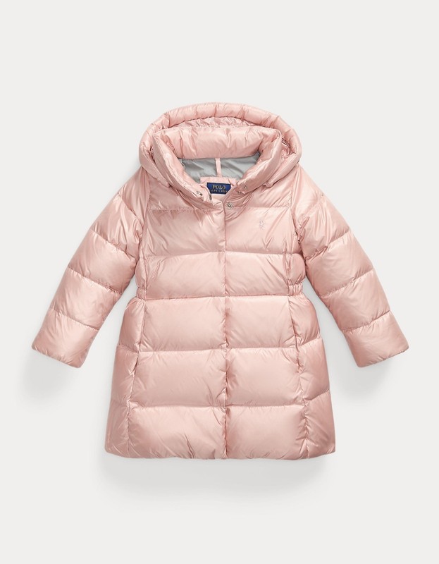 NWT $245 Polo Ralph Lauren Girls 4 Metallic Down Hooded Long Winter Jacket Coat