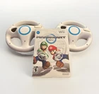 New ListingNintendo Wii Mario Kart (2008), Includes Booklet, with 2 Controller Wheels