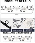 KHJCXS Metal Floral Flower Wall Decor, White/Black,Horizontal 30 x 9 in Open Bx  — photo 2