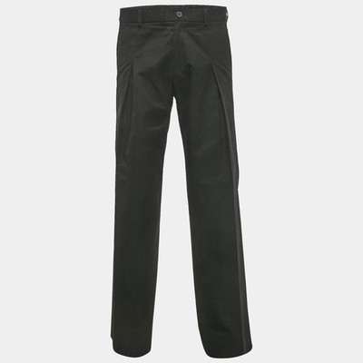 Yves Saint Laurent Rive Gauche Black Gabardine Straight Fit Hose XXL