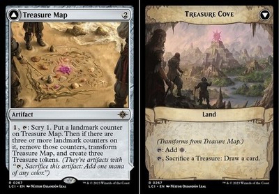 1x Treasure Map // Treasure Cove MTG - The Lost Caverns of Ixalan - Light Play