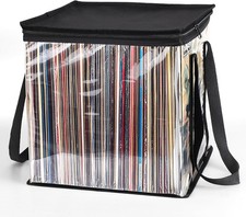 Vinyl Record Storage Bag, 12 Inches LP Albums Storage Case with Handle, Clear Or