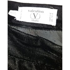 Valentino Studios Women's Black Velvet Pencil Skirt Size 16 / 50 VTG Y2k Italy