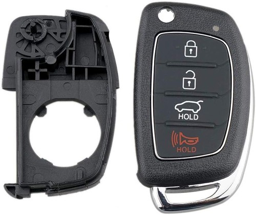 Car Replacement Key Fob Shell Case 4 Key Button Black - Picture 6 of 7