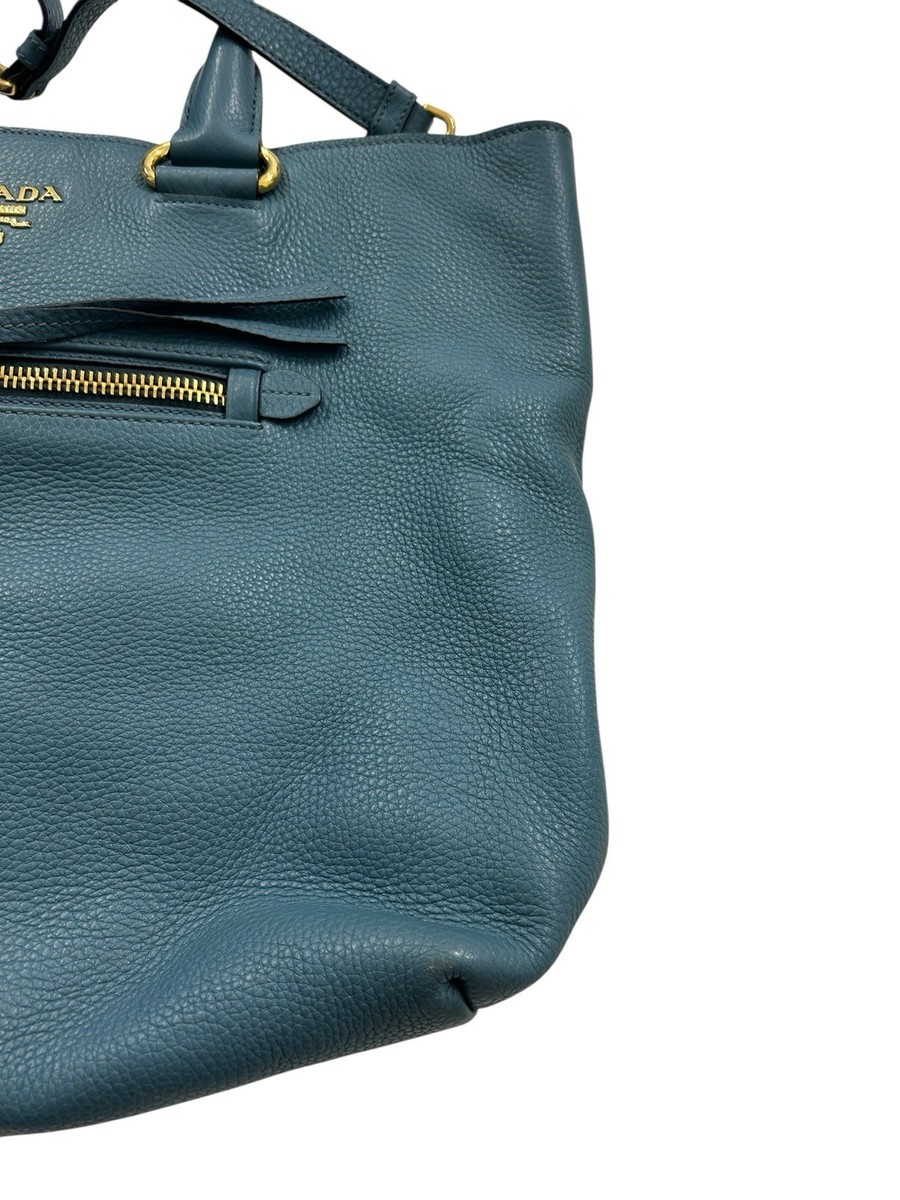 PRADA Milano Dal 1913 T/G173 Grayish Blue Large Shopping Tote