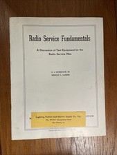 1936 Radio Service Fundamentals - A Discussion Of Test Equipment ~ RARE